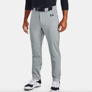 Under Armour baseball pants in grey with black trim, mens medium